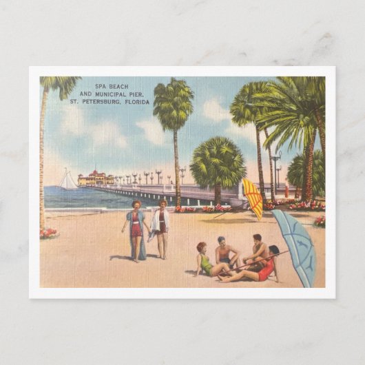  St. Petersburg Florida Spa Beach Pier Briefkaart (Voorkant)