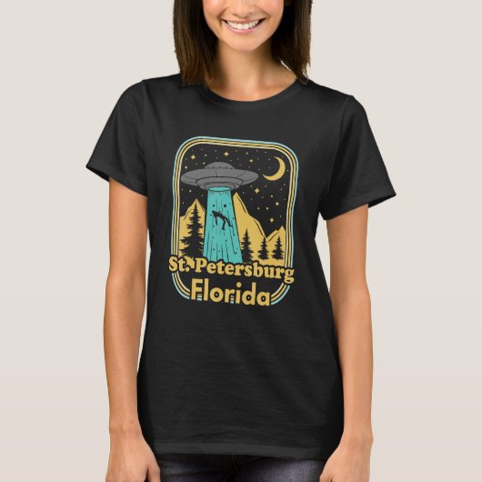 St Petersburg Florida Ufo Alien Hunter 80s Staat P T-shirt (Voorkant)