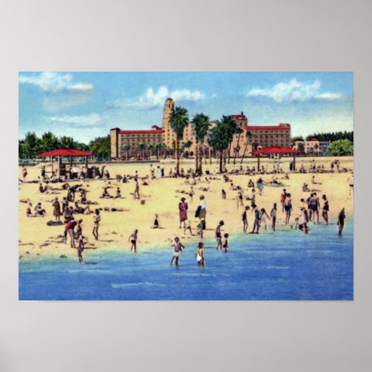 St. Petersburg Florida Vinoy Park Hotel Beach Poster (Voorkant)