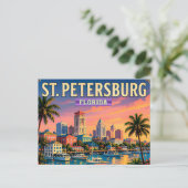🌴 St Petersburg Florida Waterfront Uitzicht Briefkaart (Staand voorkant)