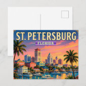 🌴 St Petersburg Florida Waterfront Uitzicht Briefkaart (Voorkant / Achterkant)