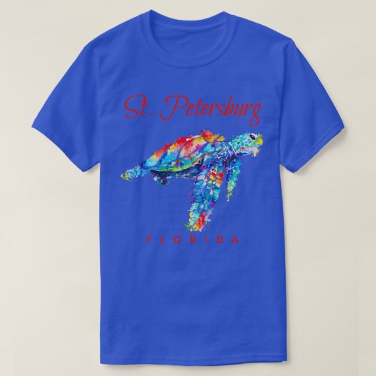St Petersburg Florida Waterverf Zee Schildpad T-shirt (Design voorkant)