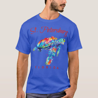 St Petersburg Florida Waterverf Zee Schildpad T-shirt