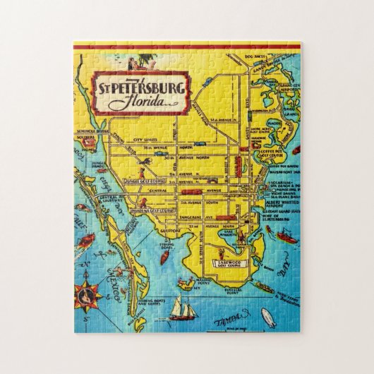 St. Petersburg  Map 11x14 Legpuzzel (Verticaal)
