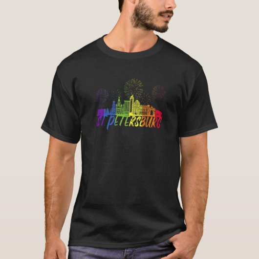 St Petersburg Pride Skyline Pride Parade St Peters T-shirt (Voorkant)