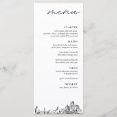 St. Petersburg skyline moderne bruiloft diner menu (Voorkant)
