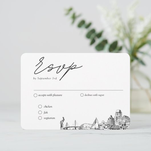 St. Petersburg Traditionele RSVP Maaltijden Opties Informatiekaartje (Staand voorkant)