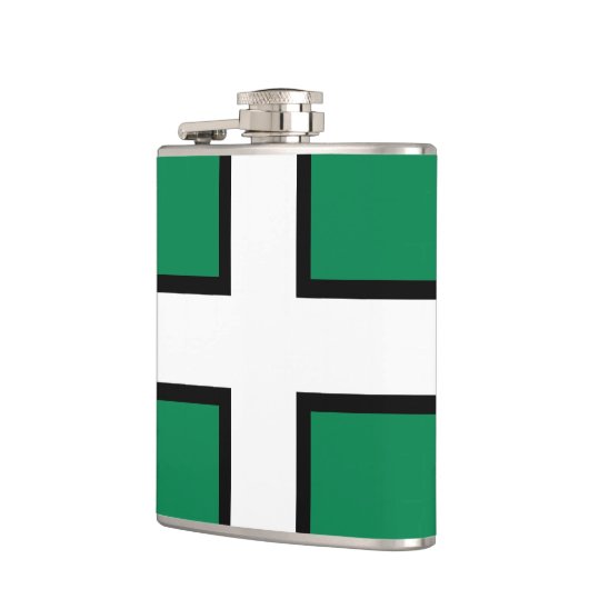 St. Petroc's vlag/vlag van Devon Heupfles (Links)