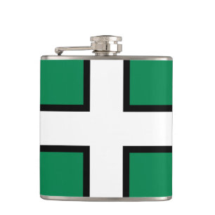 St. Petroc's vlag/vlag van Devon Heupfles