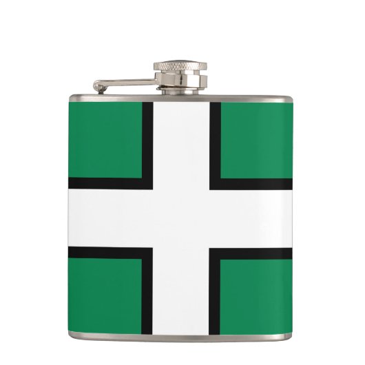 St. Petroc's vlag/vlag van Devon Heupfles (Voorkant)