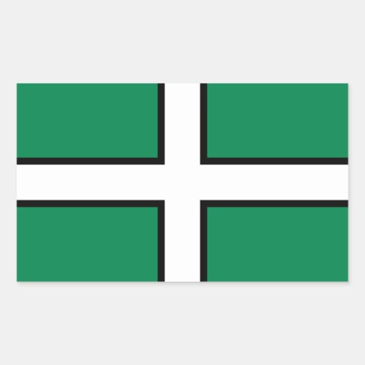St. Petroc's vlag/vlag van Devon Rechthoekige Sticker (Voorkant)