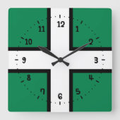 St. Petroc's vlag/vlag van Devon Vierkante Klok (Voorkant)