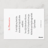 St. Phanourios Prayer Card Briefkaart (Achterkant)