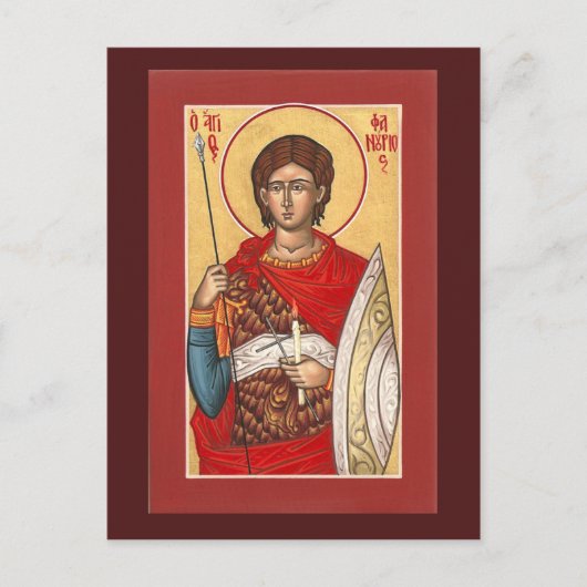 St. Phanourios Prayer Card Briefkaart (Voorkant)