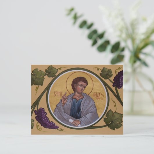 St. Philip de Apostle Prayer Card Briefkaart (Staand voorkant)
