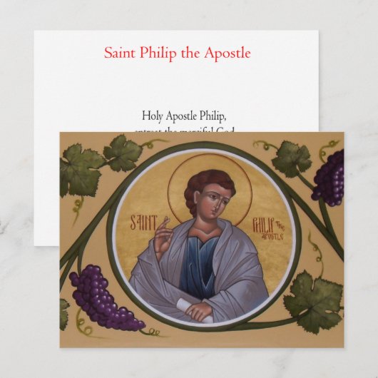 St. Philip de Apostle Prayer Card Briefkaart (Voorkant / Achterkant)