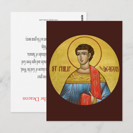 St. Philip de Deacon Prayer Card Briefkaart (Voorkant / Achterkant)