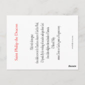 St. Philip de Deacon Prayer Card Briefkaart (Achterkant)