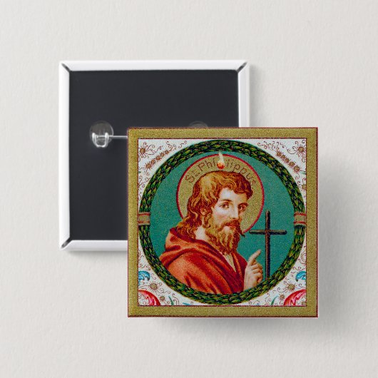 St. Philip the Apostle (JMAS 10) Square Vierkante Button 5,1 Cm (Voorkant /achterkant)