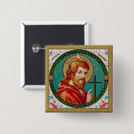 St. Philip the Apostle (JMAS 10) Square Vierkante Button 5,1 Cm
