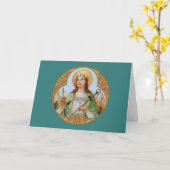 St. Philomena (BK 005) blanco groet Kaart (Gele Bloem)