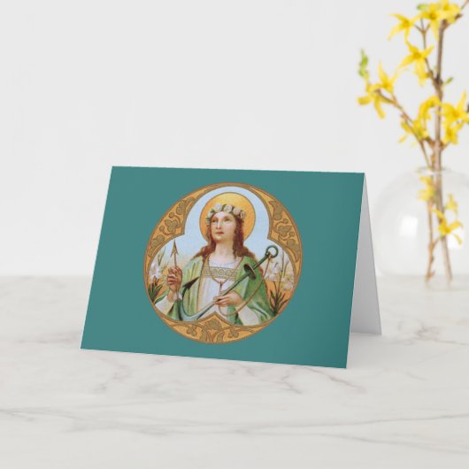 St. Philomena (BK 005) blanco groet Kaart (Gele Bloem)