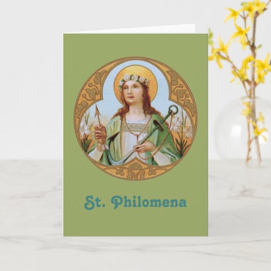 St. Philomena (BK 005) Blank Wenskaart Kaart (Gele Bloem)