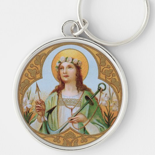 St. Philomena (BK 005) Metaal Sleutelhanger (Voorkant)