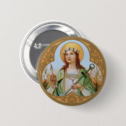 St. Philomena (BK 005) Ronde Button 5,7 Cm (Voorkant /achterkant)