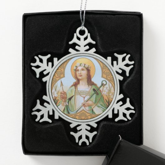 St. Philomena (BK 005) Tin Sneeuwvlok Ornament (Kistje)