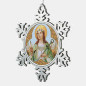 St. Philomena (BK 005) Tin Sneeuwvlok Ornament (Rechts)