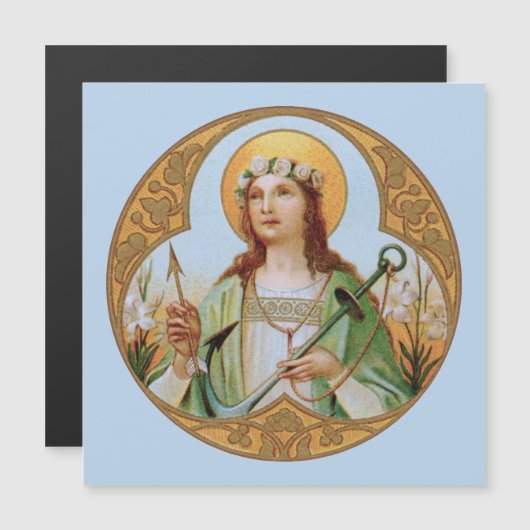 St Philomena (BK 05) Square Magnetic Wenskaart (Voorkant / Achterkant)