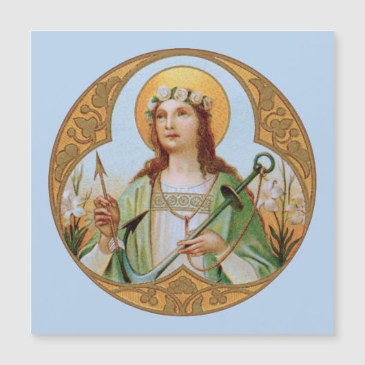 St Philomena (BK 05) Square Magnetic Wenskaart (Voorkant)