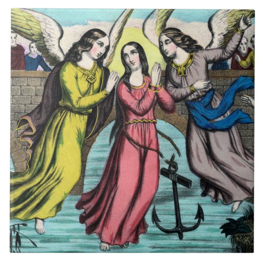 St. Philomena gered van verdrinking Tegeltje (Voorkant)