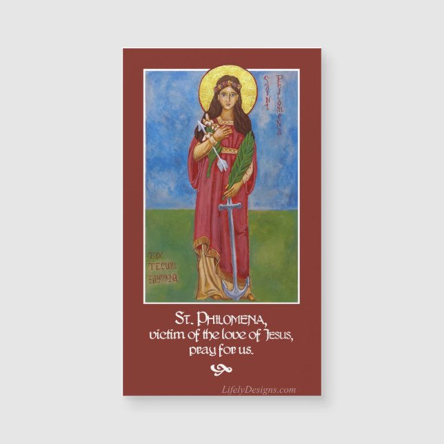 St. Philomena Icon Prayer Magnet (Voorkant)
