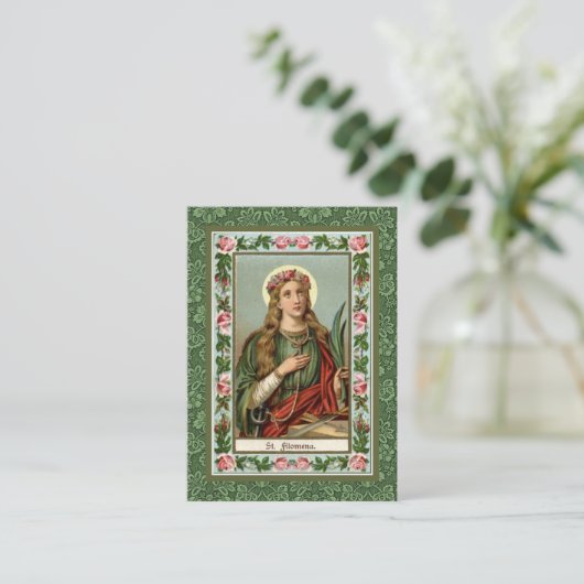 St. Philomena katholieke godsdienst Saint Prayer Plaatskaartje (Staand voorkant)