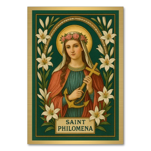 St. Philomena Katholieke Trouwtafel Kaart (Voorkant)