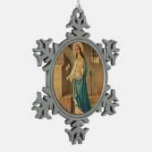 St. Philomena Lily Anchor Rozen Tin Sneeuwvlok Ornament (Links)