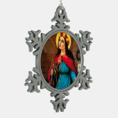 St. Philomena Lily Anchor Tin Sneeuwvlok Ornament (Links)