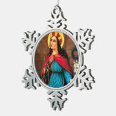 St. Philomena Lily Anchor Tin Sneeuwvlok Ornament (Rechts)