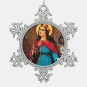 St. Philomena Lily Anchor Tin Sneeuwvlok Ornament (Voorkant)
