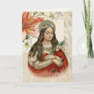 St. Philomena Maagd Martyr Religious Prayer Kaart