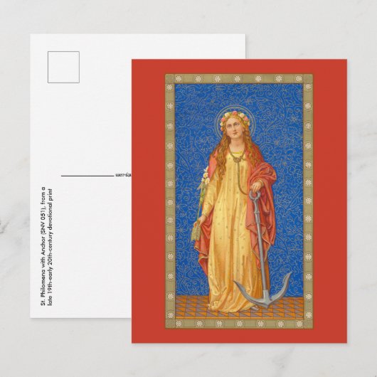 St. Philomena met Anchor (SNV 051) Briefkaart (Voorkant / Achterkant)