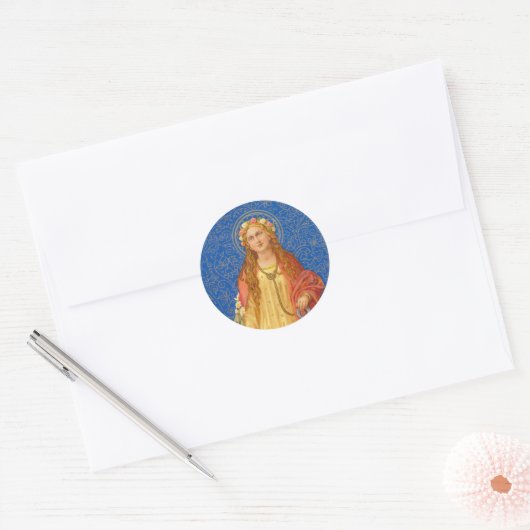 St. Philomena met Anchor (SNV 051) Ronde Sticker (Envelop)