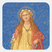 St. Philomena met Anchor (SNV 051) Vierkante Sticker (Voorkant)