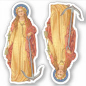 St. Philomena met Anker Custom-Cut Vinyl Sticker (Voorkant)