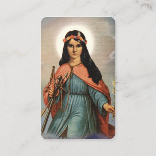 St Philomena Patron St of Children Prayer Kaart Visitekaartje (Voorkant)