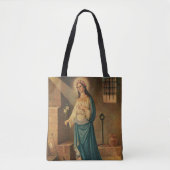 St. Philomena Pink Roses Lily Anchor Tote Bag (Voorkant)