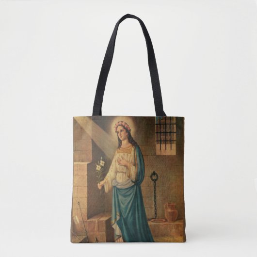 St. Philomena Pink Roses Lily Anchor Tote Bag (Voorkant)