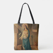 St. Philomena Pink Roses Lily Anchor Tote Bag (Achterkant)